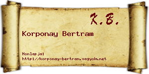 Korponay Bertram névjegykártya